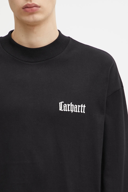Carhartt WIP cotton longsleeve top L/S Schooling Mockneck T-Shirt black I035447.K02XX