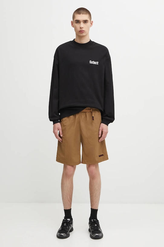 Carhartt WIP cotton longsleeve top L/S Schooling Mockneck T-Shirt I035447.K02XX black