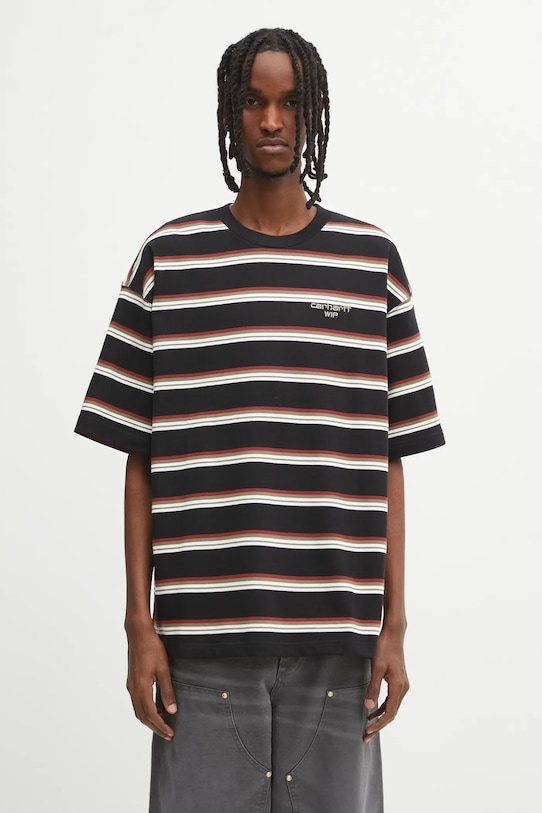 Pamučna majica Carhartt WIP S/S Holm T-Shirt relaxed crna I035302.37DXX