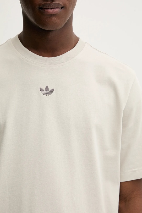 Βαμβακερό μπλουζάκι adidas Originals Face GFX JW0977 μπεζ
