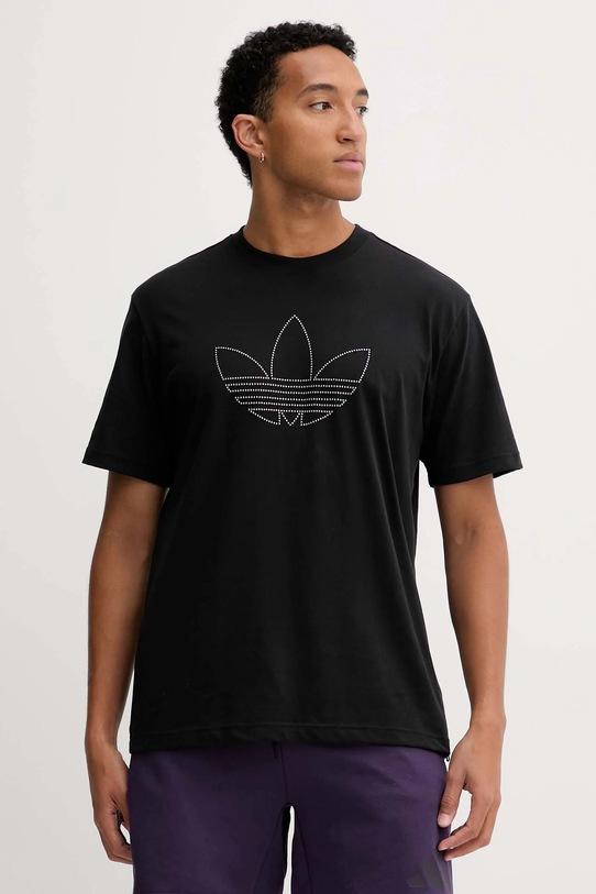 adidas Originals tricou din bumbac Studded imprimeu negru JY2806