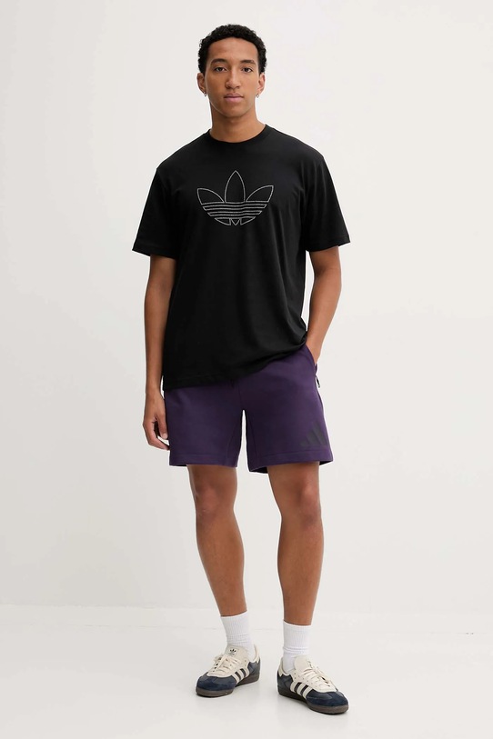 adidas Originals tricou din bumbac Studded JY2806 negru AW25