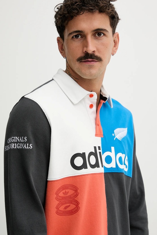 adidas Originals longsleeve bawełniany Rugby szary KG4638