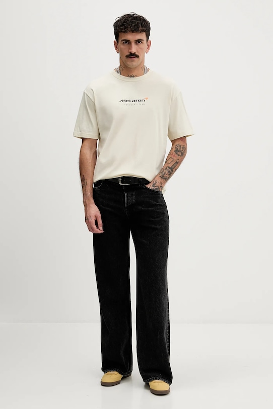 Hollister Co. t-shirt bawełniany KI323.5317.178 beżowy AW25