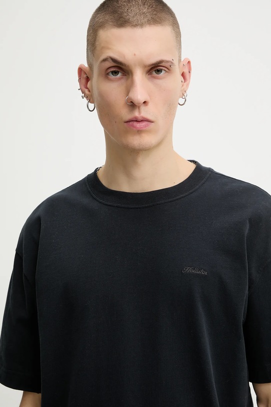 Hollister Co. t-shirt bawełniany czarny KI323.5400.900