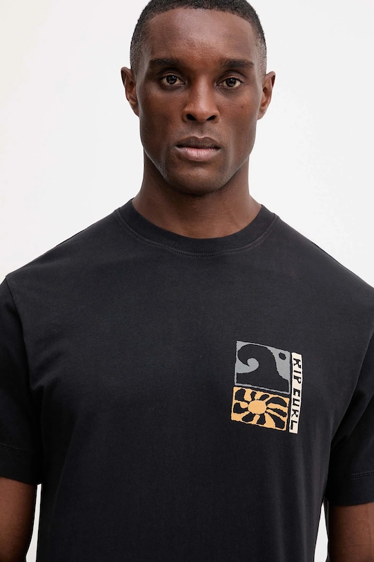 Rip Curl t-shirt bawełniany AOTS czarny 0TUMTE