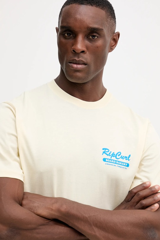 Βαμβακερό μπλουζάκι Rip Curl μπεζ 0U7MTE