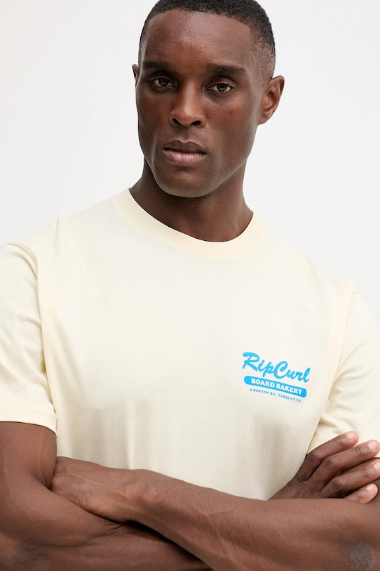 Rip Curl t-shirt bawełniany beżowy 0U7MTE