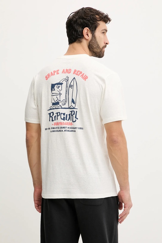 Rip Curl t-shirt SHAPER ADDRESS wzorzyste beżowy 0VVMTE