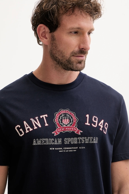 Gant t-shirt bawełniany granatowy 2003353