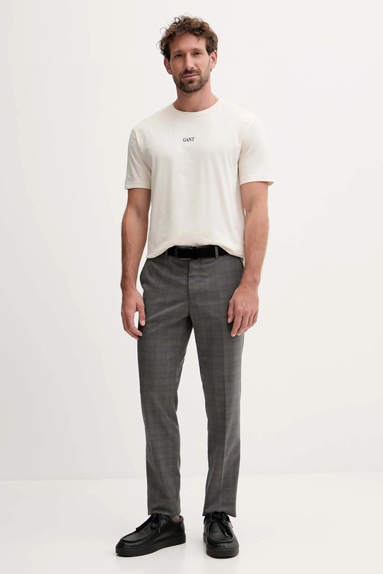 Gant t-shirt bawełniany 2003362 beżowy AW25