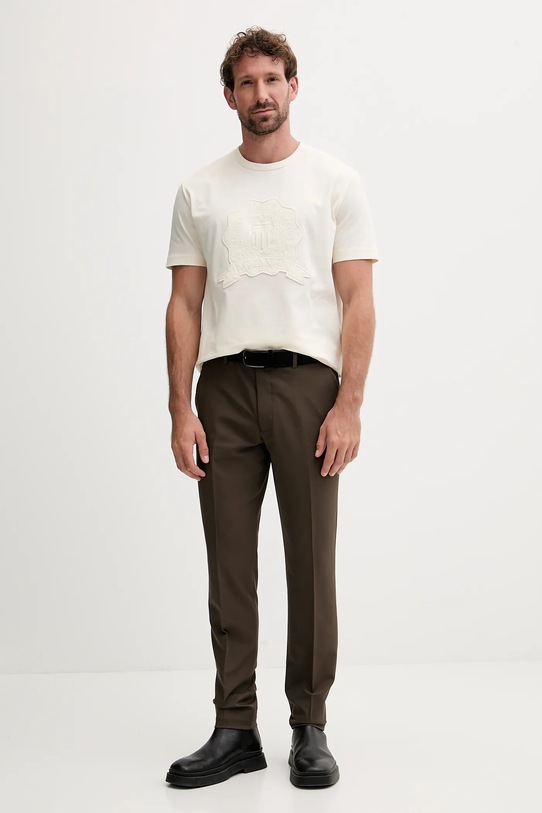 Gant t-shirt bawełniany 2003368 beżowy AW25