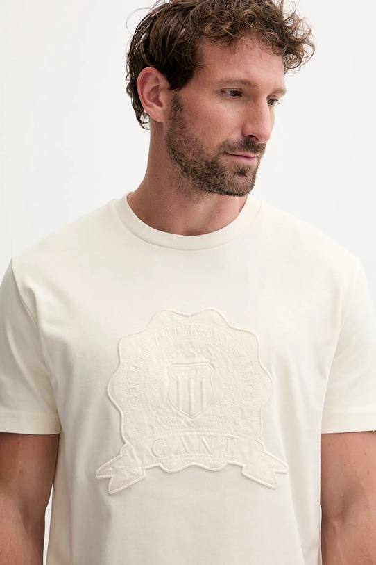 Gant t-shirt bawełniany beżowy 2003368