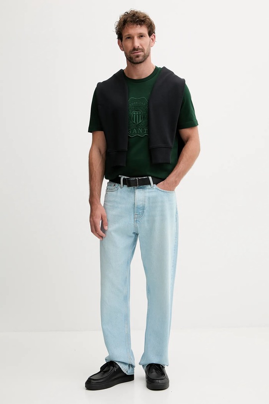 Gant t-shirt bawełniany 2003368 zielony AW25