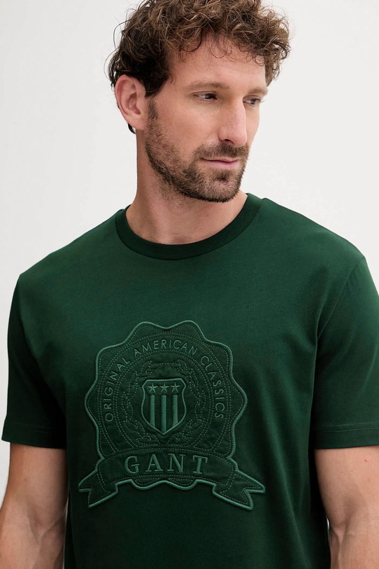 Gant t-shirt bawełniany zielony 2003368