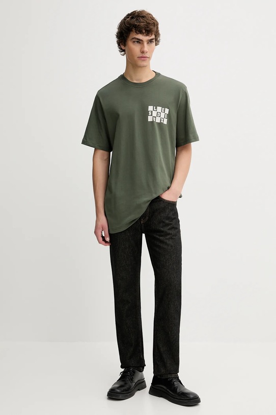 Les Deux t-shirt bawełniany Rook 1000833 zielony AW25
