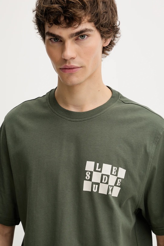 Les Deux t-shirt bawełniany Rook zielony 1000833
