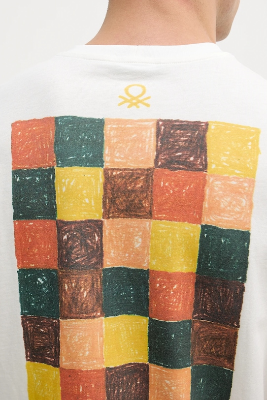 Bavlněné tričko United Colors of Benetton 3MI5U10BD béžová