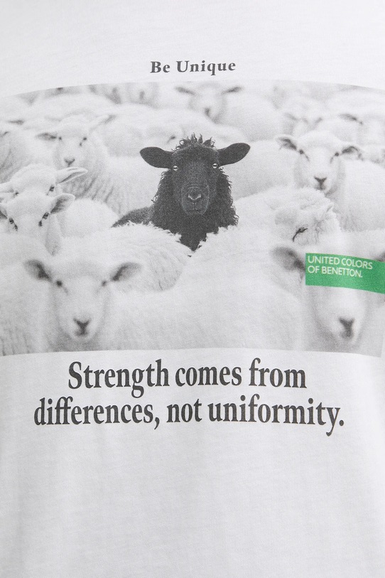 Памучна тениска United Colors of Benetton 3MI5U10BG бял