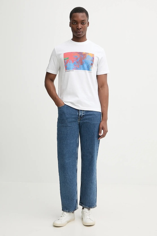 Памучна тениска United Colors of Benetton 3MI5U10BG бял AW25