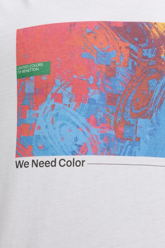 Памучна тениска United Colors of Benetton 3MI5U10BG бял
