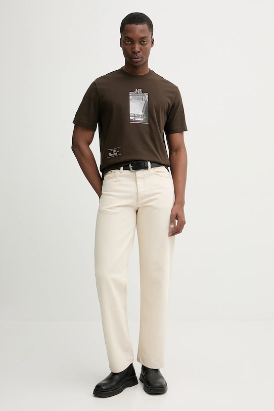 Памучна тениска United Colors of Benetton 3MI5U10BG кафяв AW25