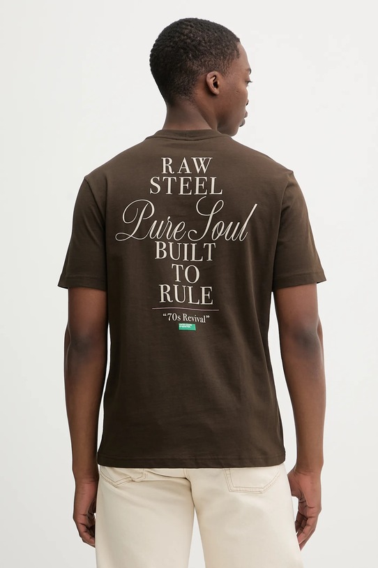 Дрехи Памучна тениска United Colors of Benetton 3MI5U10BG кафяв