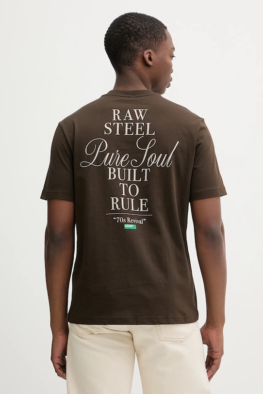 Дрехи Памучна тениска United Colors of Benetton 3MI5U10BG кафяв