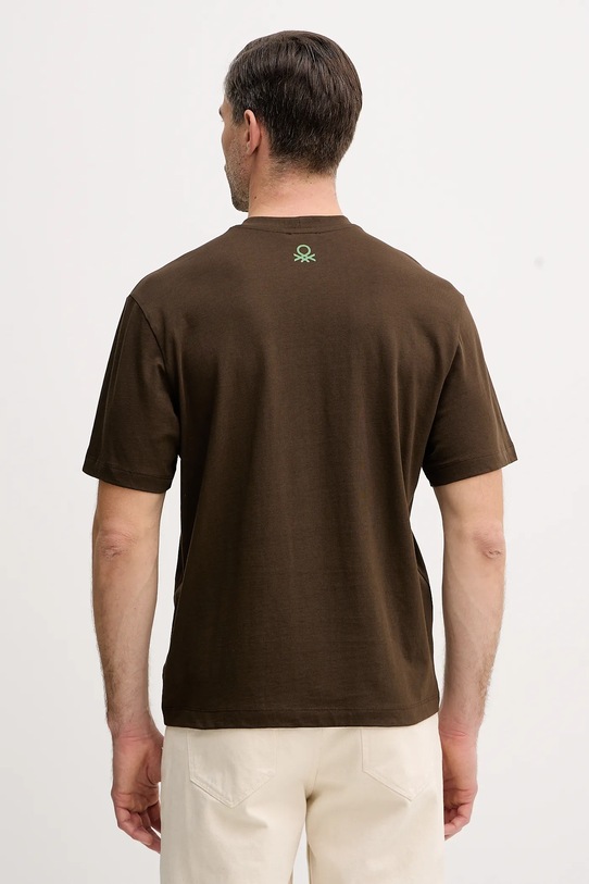 Odzież United Colors of Benetton t-shirt bawełniany 3MI5U10B5 brązowy