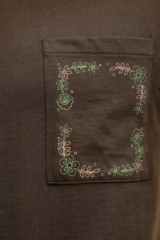 United Colors of Benetton t-shirt bawełniany 3MI5U10B5 brązowy