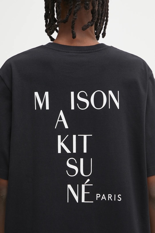 Maison Kitsuné t-shirt bawełniany Crossword Comfort czarny PM00112KJ7025