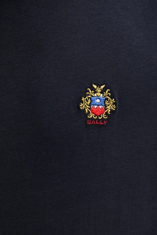 Bally t-shirt bawełniany MJE0AY granatowy