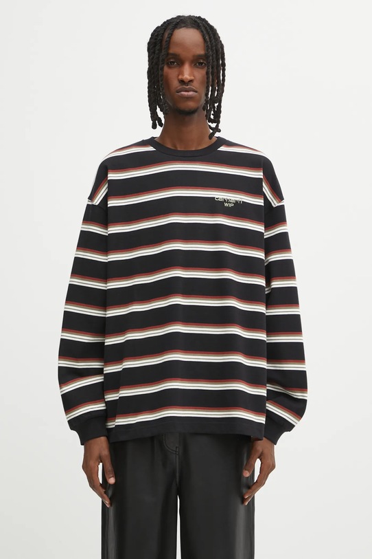Carhartt WIP longsleeve bawełniany L/S Holm wzorzyste czarny I035303.37DXX