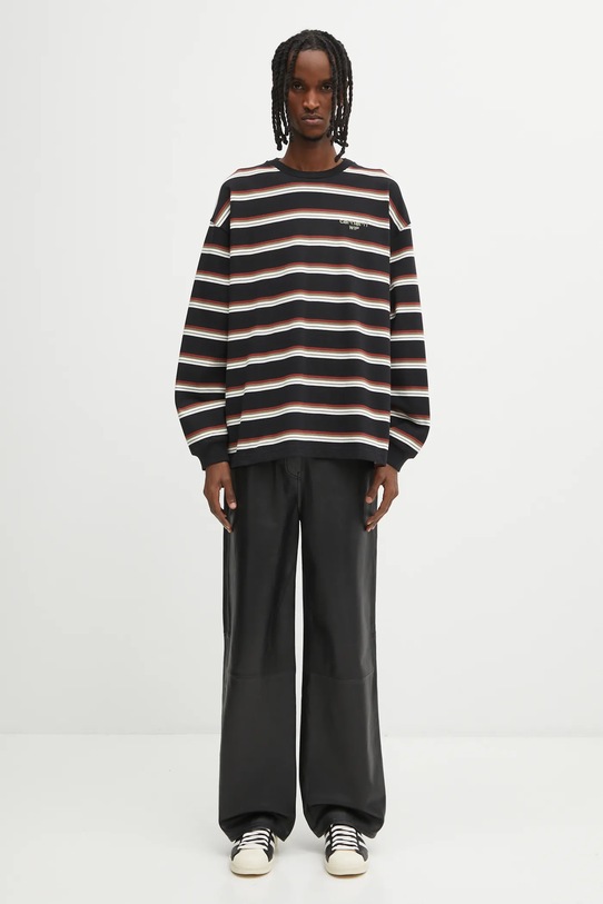 Carhartt WIP longsleeve bawełniany L/S Holm I035303.37DXX czarny