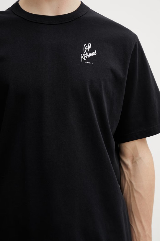 Café Kitsuné t-shirt bawełniany Relax czarny PU00105KJ7014