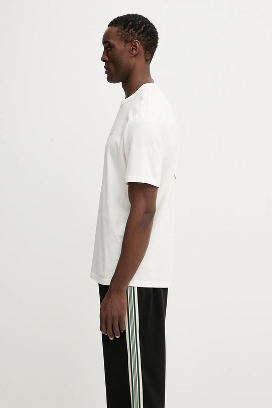 Café Kitsuné cotton t-shirt Biking Barista Fox Relax PU00101KJ7014 beige AW25