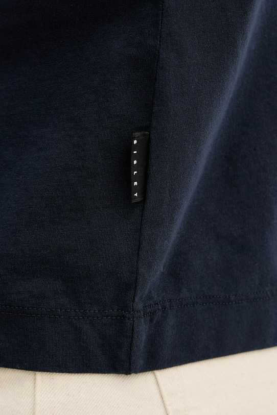 Sisley t-shirt bawełniany 3UYBS104T granatowy