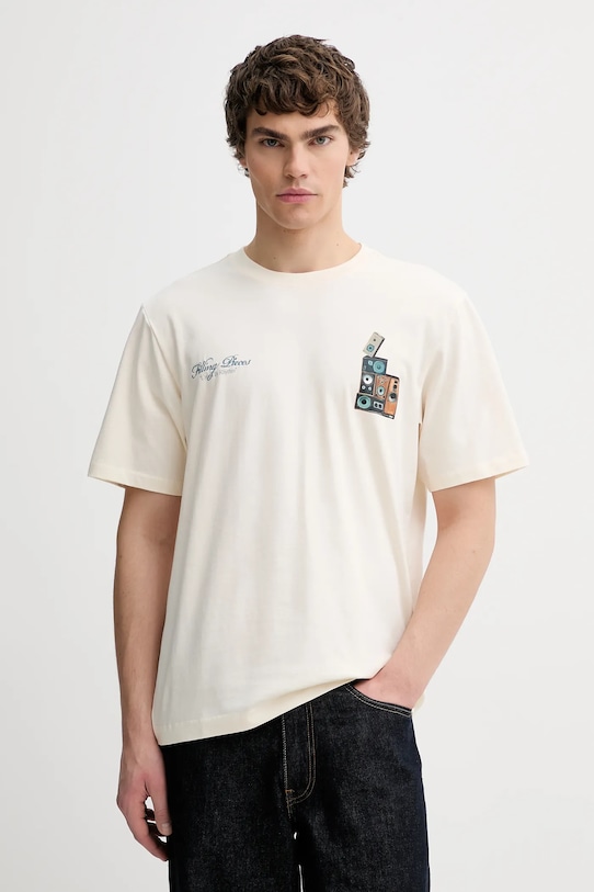 Odzież Filling Pieces t-shirt bawełniany Speaker Wall 422520500239 beżowy