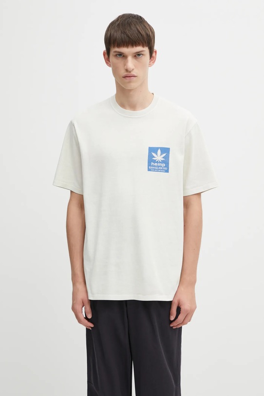 Gramicci t-shirt bawełniany Hemp nadruk beżowy G5FU.T081