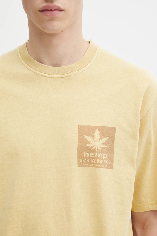 Gramicci t-shirt bawełniany Hemp żółty G5FU.T081