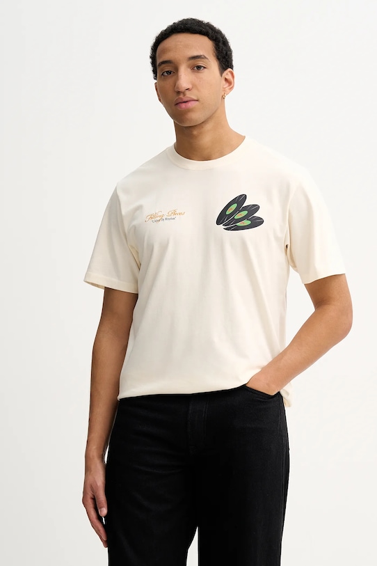 Odzież Filling Pieces t-shirt bawełniany T-shirt DJ 422520500241 beżowy