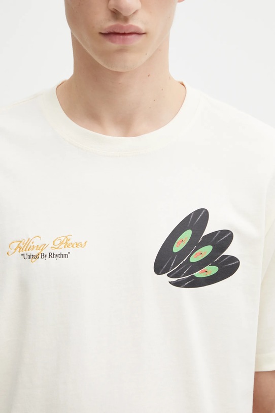 Filling Pieces t-shirt bawełniany T-shirt DJ beżowy 422520500241