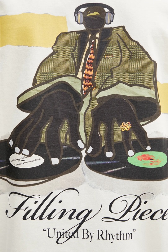 Filling Pieces t-shirt bawełniany T-shirt DJ 422520500241 beżowy