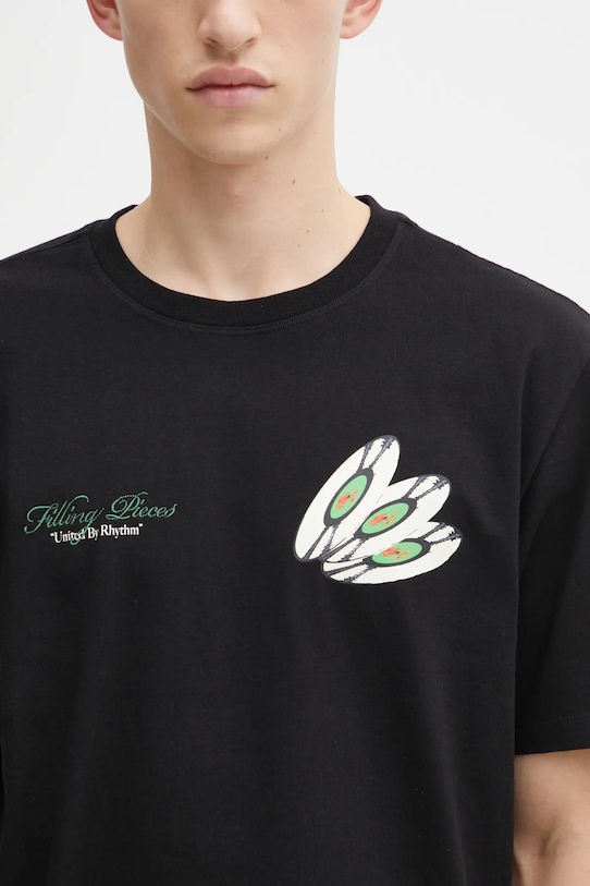 Filling Pieces t-shirt bawełniany T-shirt DJ czarny 422520500241