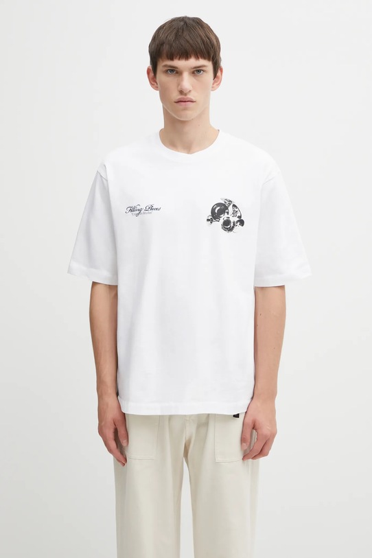 Odzież Filling Pieces t-shirt bawełniany Boxy Bouquet 422520501122 biały