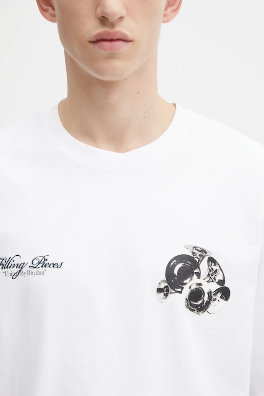 Бавовняна футболка Filling Pieces Boxy Bouquet білий 422520501122