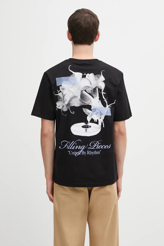 Filling Pieces t-shirt bawełniany Grammophone nadruk czarny 422520500236