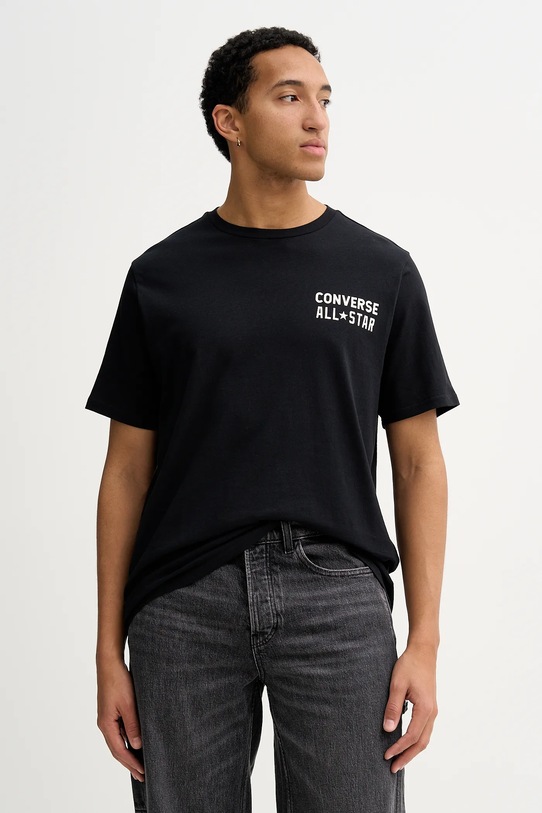 Odzież Converse t-shirt bawełniany CVM5T810 czarny