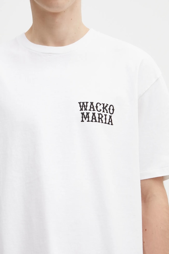 Bavlnené tričko Wacko Maria biela 25FW.WMT.WT02