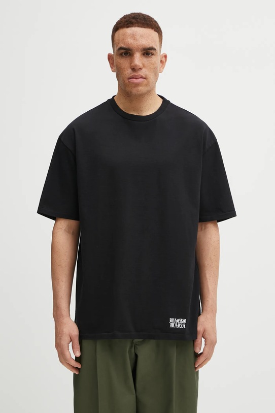 Wacko Maria t-shirt bawełniany gładkie czarny 25FW.WMT.WT03